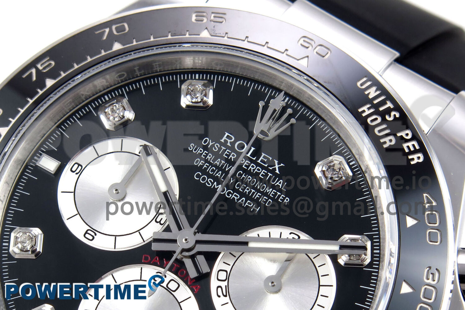 Daytona 126519 APSF 1:1 Best Edition Black/Silver Diamonds Dial on Oysterflex Rubber Strap SH4131 (Gain Weight) - Image 4
