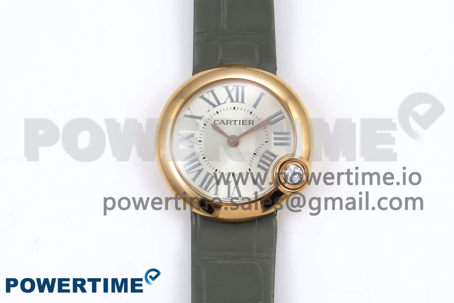 Ballon Blanc 30mm RG AF 1:1 Best Edition Silver Dial on Gray Fabric Strap Ronda Quartz - Image 1
