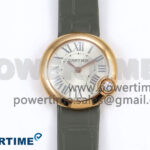 Ballon Blanc 30mm RG AF 1:1 Best Edition Silver Dial on Gray Fabric Strap Ronda Quartz