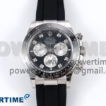 Daytona 126519 APSF 1:1 Best Edition Black/Silver Diamonds Dial on Oysterflex Rubber Strap SH4131 (Gain Weight)