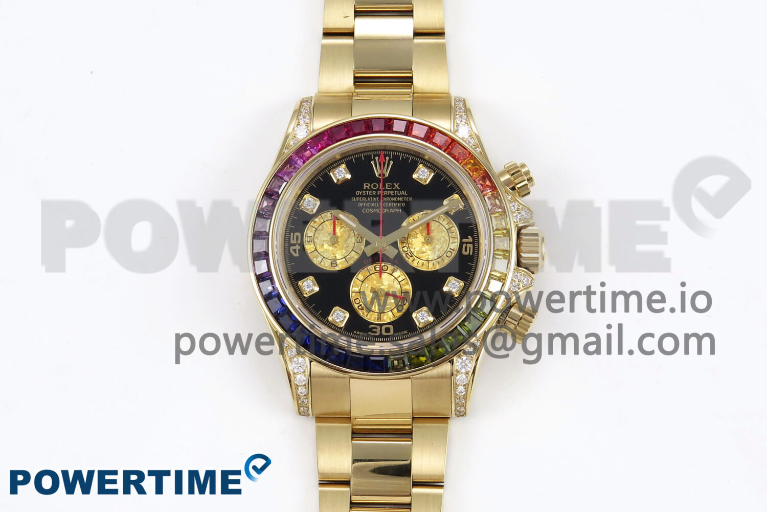 Daytona 116598RBOW Rainbow ZF 1:1 Best Edition Black Diamonds Dial on YG Bracelet SH4130 - Image 1
