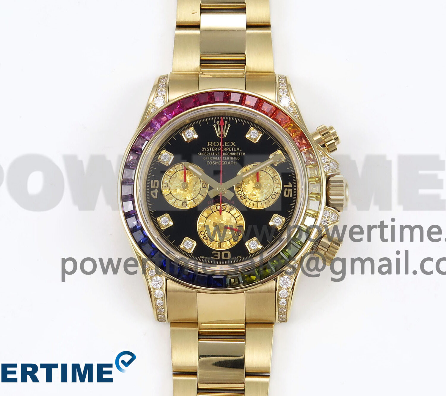 Daytona 116598RBOW Rainbow ZF 1:1 Best Edition Black Diamonds Dial on YG Bracelet SH4130