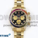 Daytona 116598RBOW Rainbow ZF 1:1 Best Edition Black Diamonds Dial on YG Bracelet SH4130