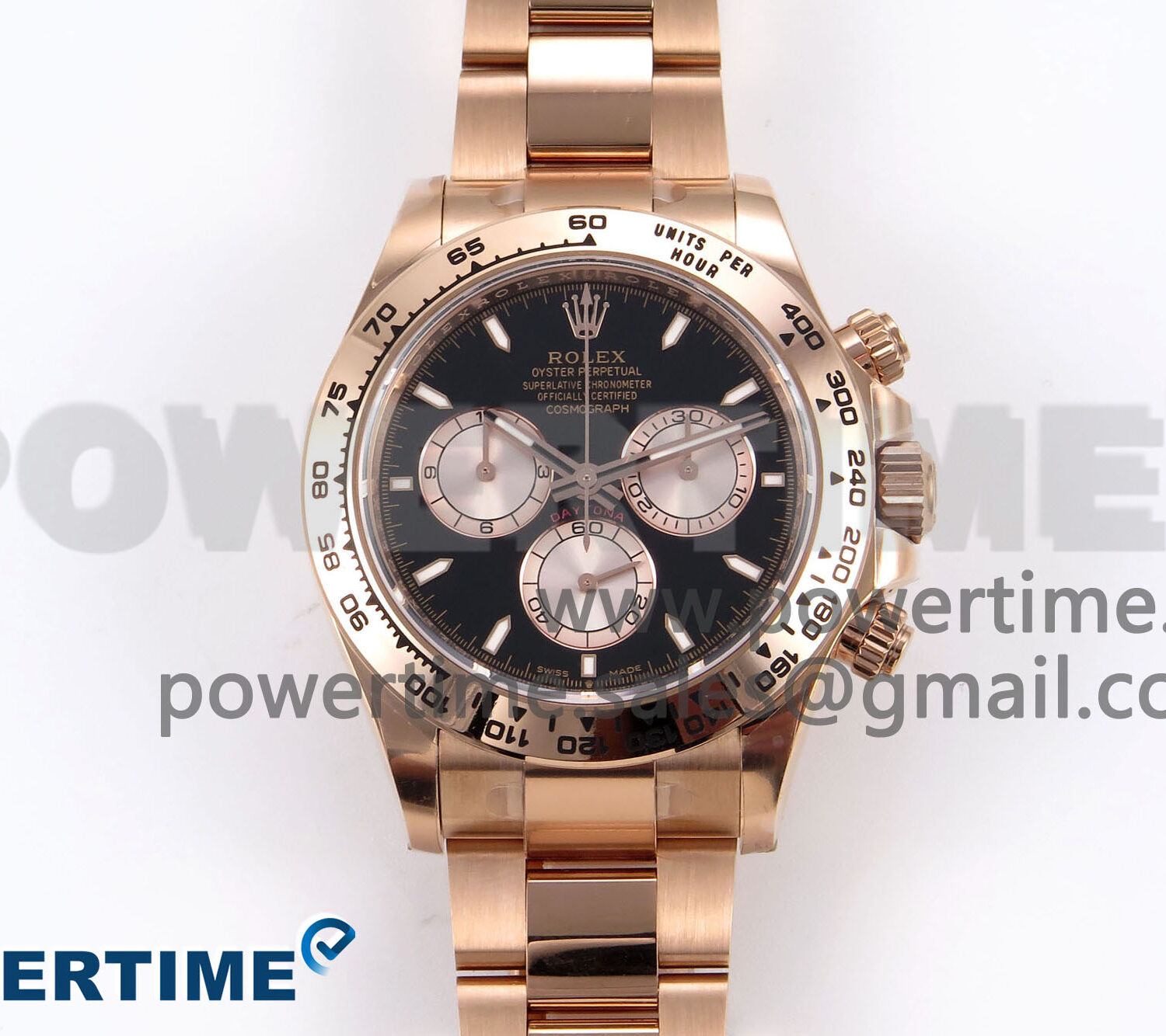 Daytona 126505 APSF 1:1 Best Edition Black/RG Stick Dial on RG Bracelet SH4131