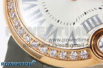 Ballon Blanc 30mm RG AF 1:1 Best Edition Silver Dial Diamonds Bezel on Gray Fabric Strap Ronda Quartz - Image 5