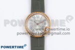 Ballon Blanc 30mm RG AF 1:1 Best Edition Silver Dial Diamonds Bezel on Gray Fabric Strap Ronda Quartz