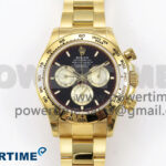 Daytona 126508 QF 1:1 Best Edition Black/YG Dial on YG Braclet SH4131 V6 (Gain Weight）