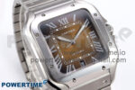 Santos de Cartier 40mm BVF 1:1 Best Edition Brown Dial on SS SmartLinks Bracelet MIYOTA 9015 - Image 3