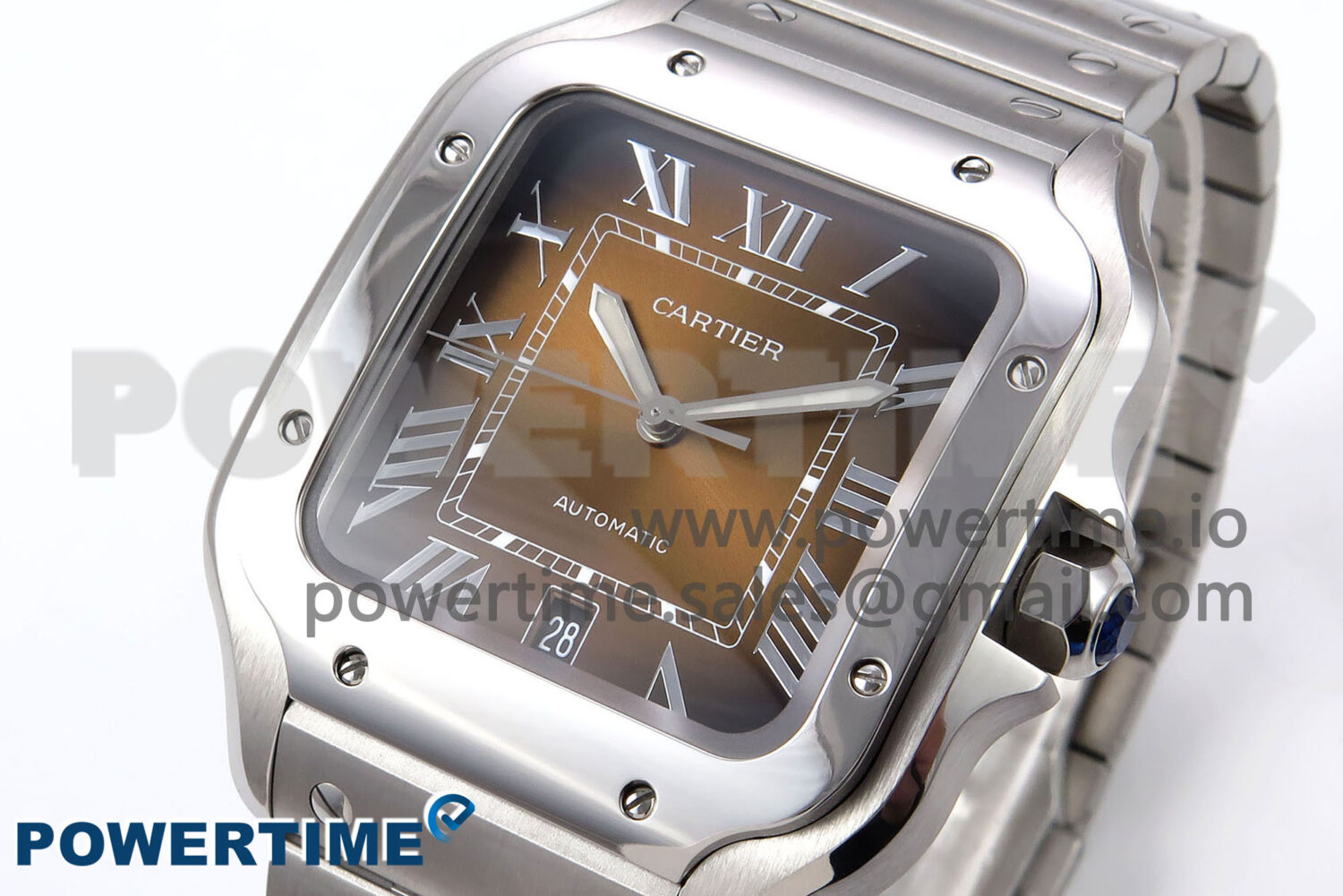 Santos de Cartier 40mm BVF 1:1 Best Edition Brown Dial on SS SmartLinks Bracelet MIYOTA 9015 - Image 2