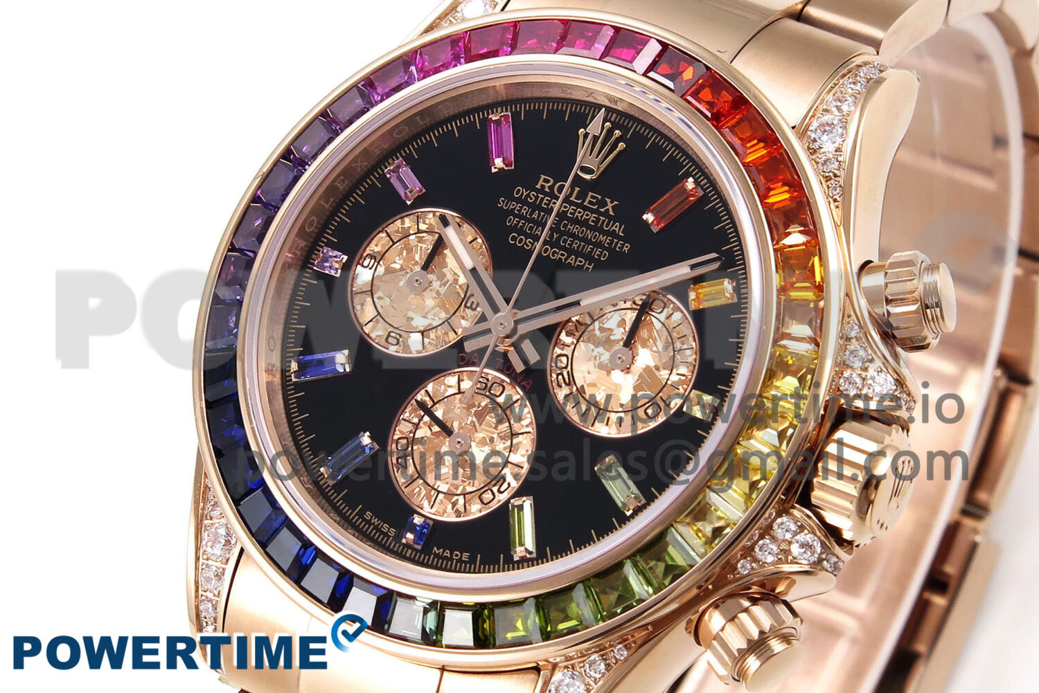 Daytona 116595RBOW Rainbow ZF 1:1 Best Edition Black Diamonds Dial on RG Bracelet SH4130 - Image 3