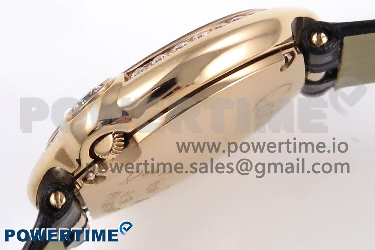 Ballon Blanc 30mm RG AF 1:1 Best Edition Silver Dial Diamonds Bezel on Black Fabric Strap Ronda Quartz - Image 12