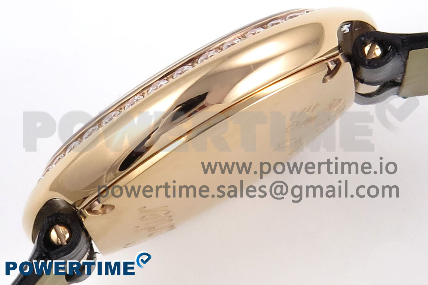 Ballon Blanc 30mm RG AF 1:1 Best Edition Silver Dial Diamonds Bezel on Black Fabric Strap Ronda Quartz - Image 11