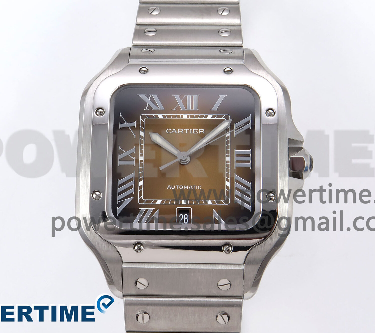 Santos de Cartier 40mm BVF 1:1 Best Edition Brown Dial on SS SmartLinks Bracelet MIYOTA 9015