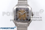 Santos de Cartier 40mm BVF 1:1 Best Edition Brown Dial on SS SmartLinks Bracelet MIYOTA 9015