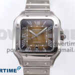 Santos de Cartier 40mm BVF 1:1 Best Edition Brown Dial on SS SmartLinks Bracelet MIYOTA 9015