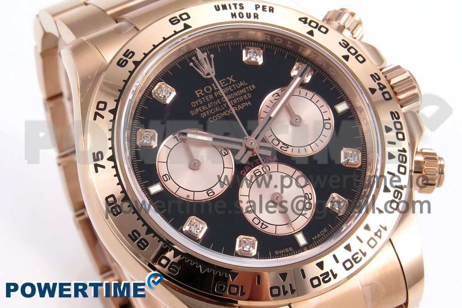 Daytona 126505 APSF 1:1 Best Edition Black/RG Diamonds Dial on RG Bracelet SH4131 - Image 2