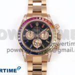 Daytona 116595RBOW Rainbow ZF 1:1 Best Edition Black Diamonds Dial on RG Bracelet SH4130