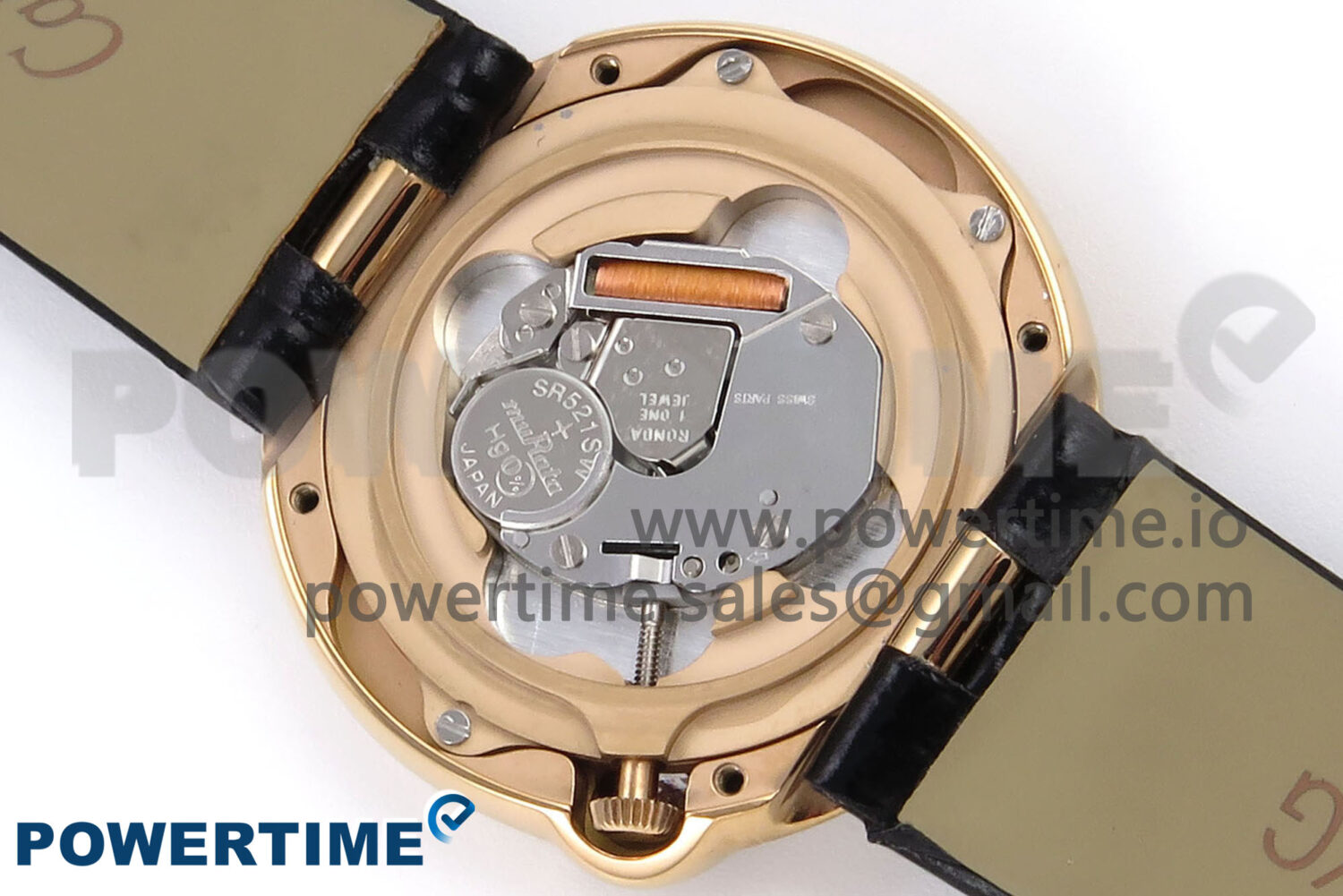 Ballon Blanc 30mm RG AF 1:1 Best Edition Silver Dial Diamonds Bezel on Black Fabric Strap Ronda Quartz - Image 9