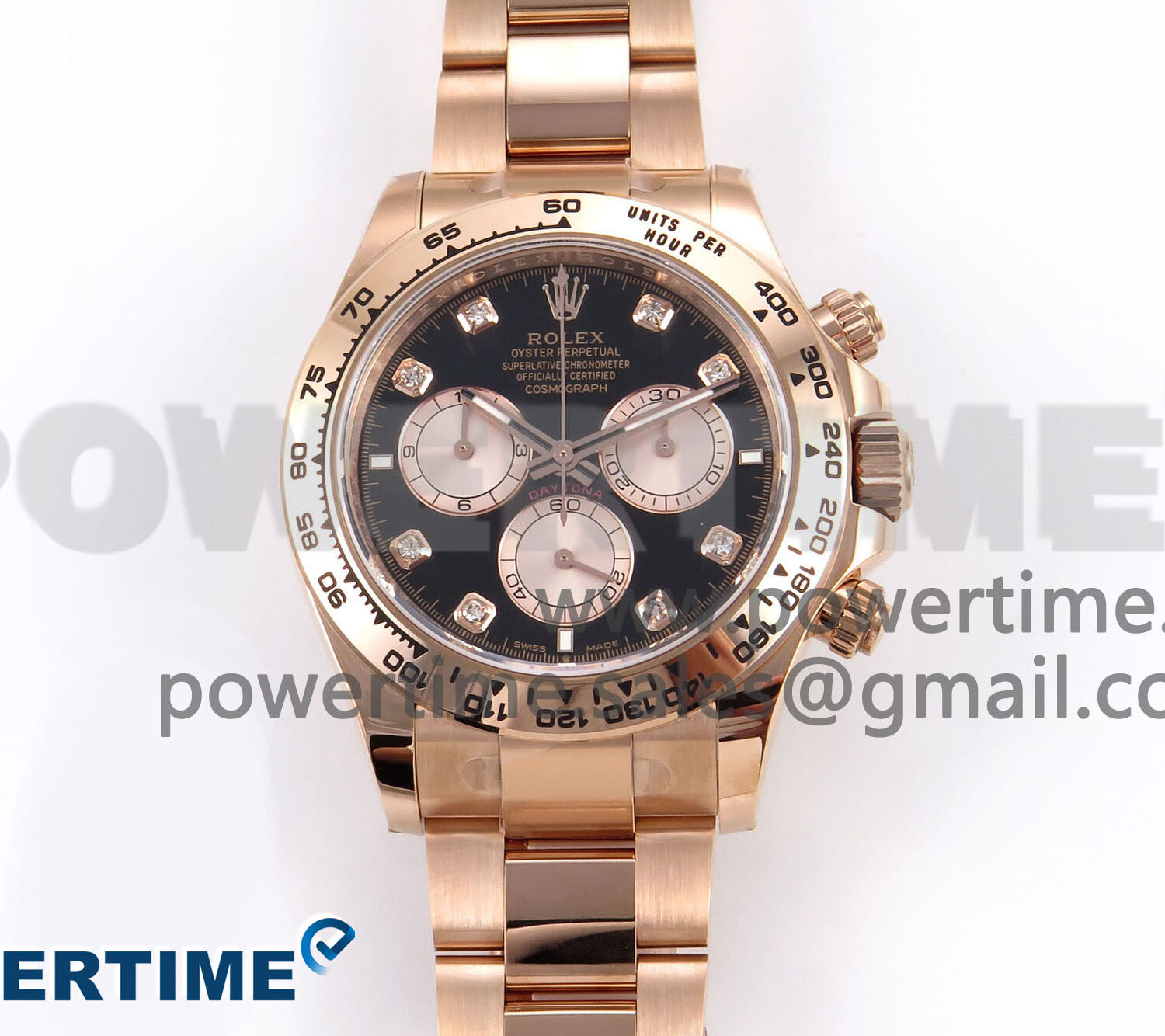 Daytona 126505 APSF 1:1 Best Edition Black/RG Diamonds Dial on RG Bracelet SH4131