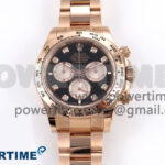 Daytona 126505 APSF 1:1 Best Edition Black/RG Diamonds Dial on RG Bracelet SH4131