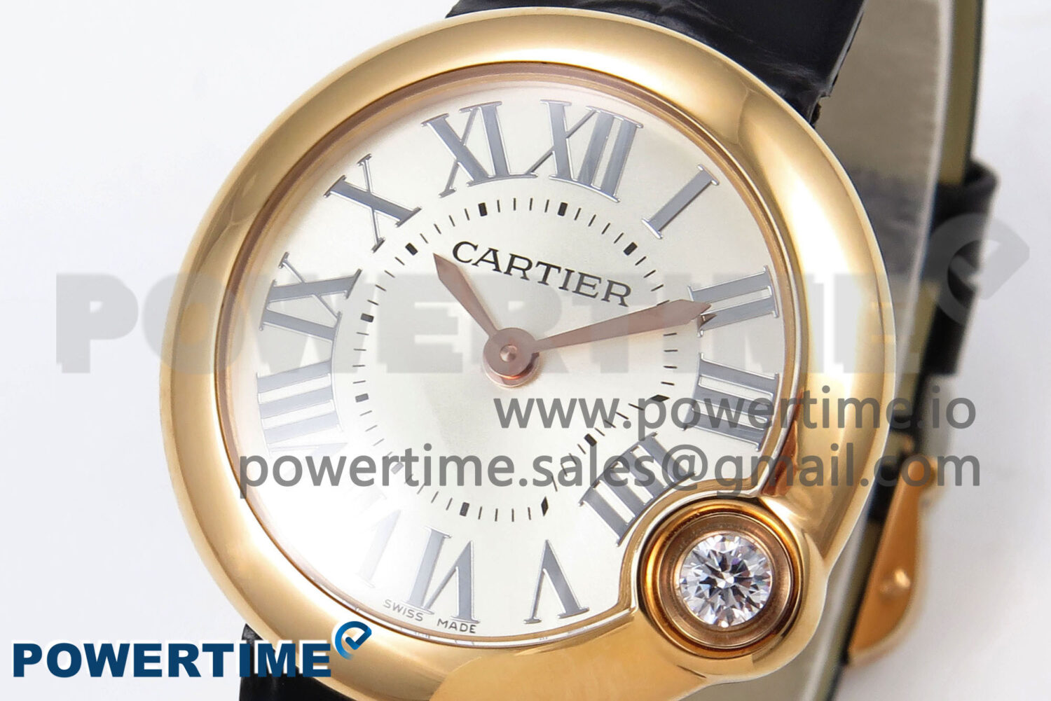 Ballon Blanc 30mm RG AF 1:1 Best Edition Silver Dial on Black Fabric Strap Ronda Quartz - Image 3