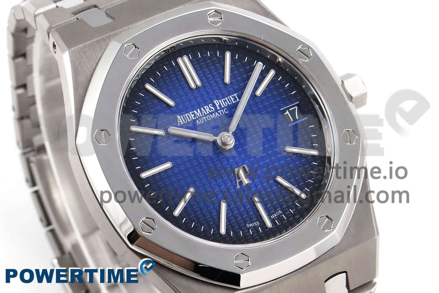 Royal Oak 39mm 15202IP Titanium ZF 1:1 Best Edition Blue Textured Dial on SS Bracelet A2121 V2 - Image 2