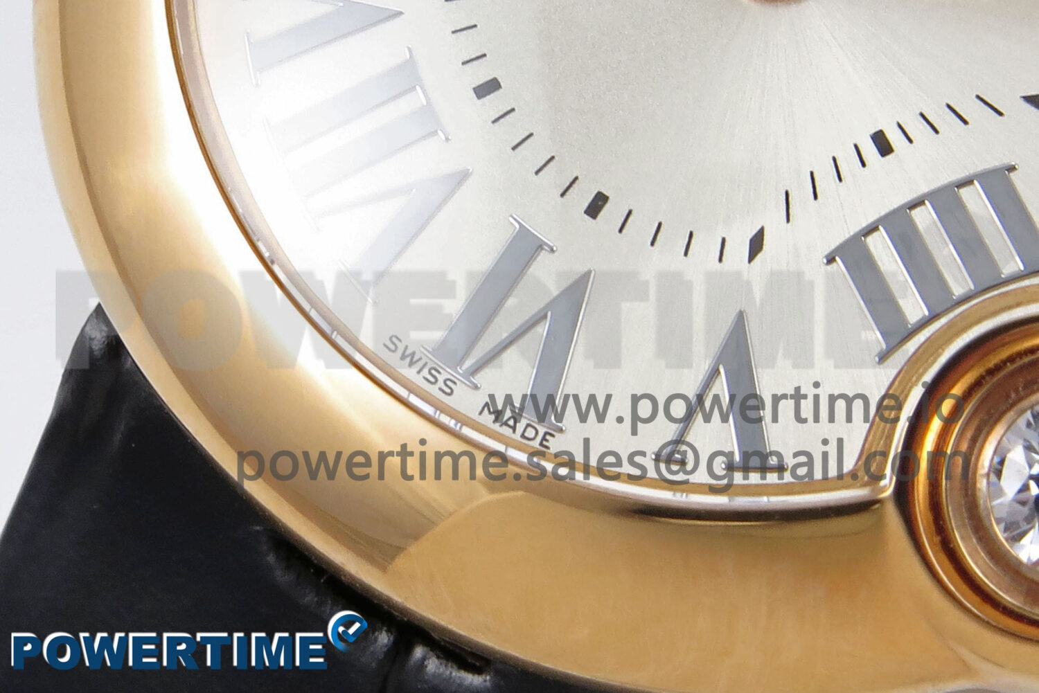 Ballon Blanc 30mm RG AF 1:1 Best Edition Silver Dial on Black Fabric Strap Ronda Quartz - Image 5