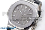 Nautilus 5711 SS 3KF 1:1 Best Edition Gray Textured Dial on Black Leather Strap A324 Super Clone V2 - Image 2