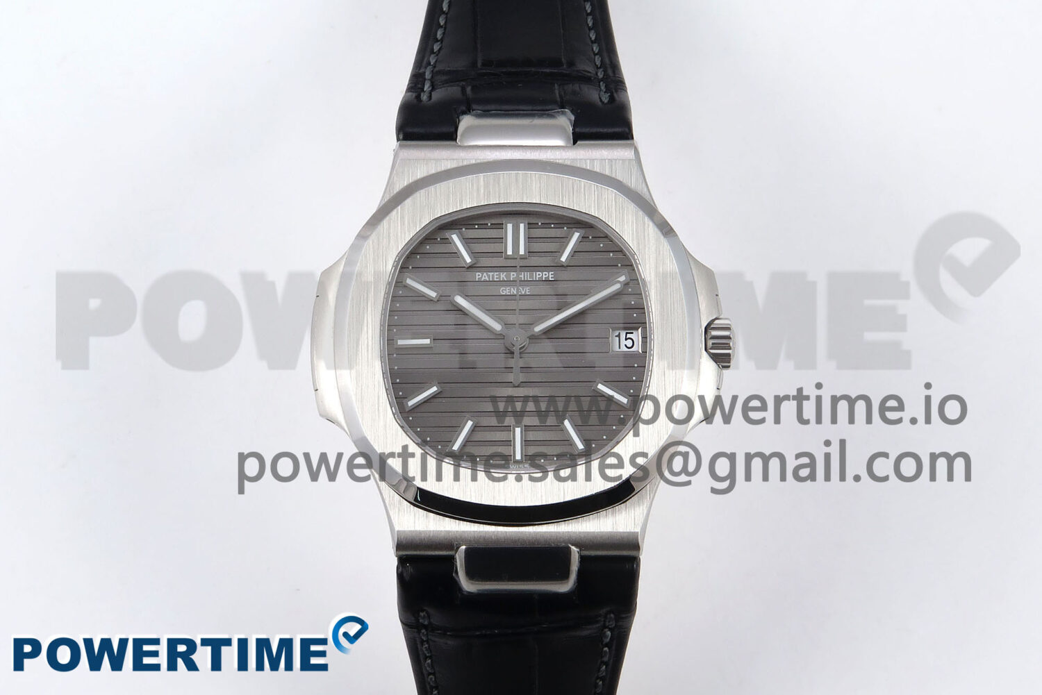 Nautilus 5711 SS 3KF 1:1 Best Edition Gray Textured Dial on Black Leather Strap A324 Super Clone V2 - Image 1