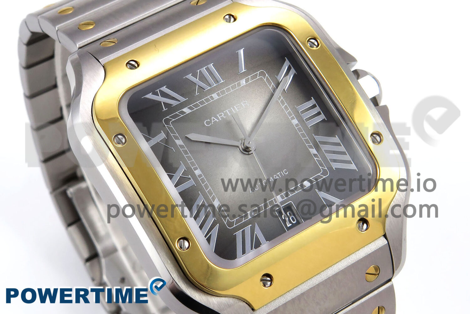 Santos de Cartier 40mm YG/SS BVF 1:1 Best Edition Gray Dial on SS SmartLinks Bracelet MIYOTA 9015 - Image 3
