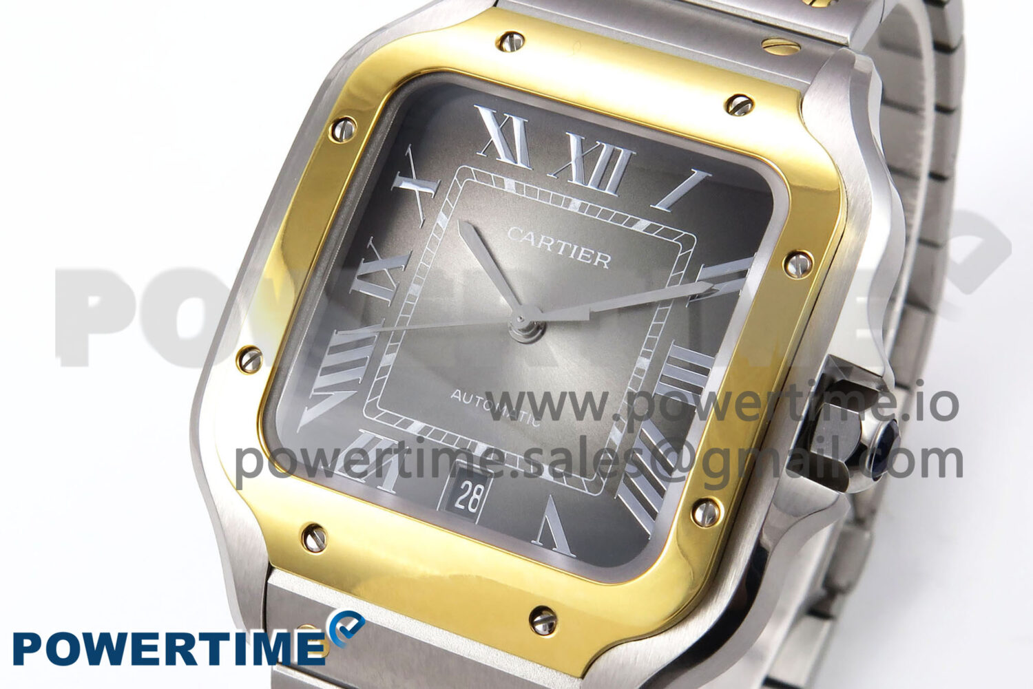 Santos de Cartier 40mm YG/SS BVF 1:1 Best Edition Gray Dial on SS SmartLinks Bracelet MIYOTA 9015 - Image 2