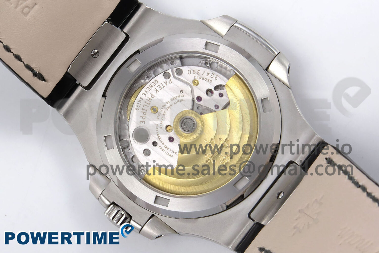 Nautilus 5711 SS 3KF 1:1 Best Edition Gray Textured Dial on Black Leather Strap A324 Super Clone V2 - Image 8