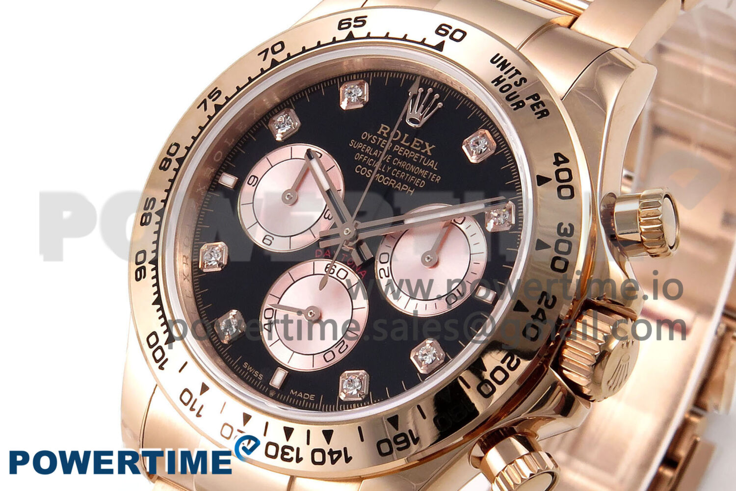 Daytona 126505 QF 1:1 Best Edition Black/RG Diamonds Dial on RG Braclet SH4131 V6 (Gain Weight） - Image 2