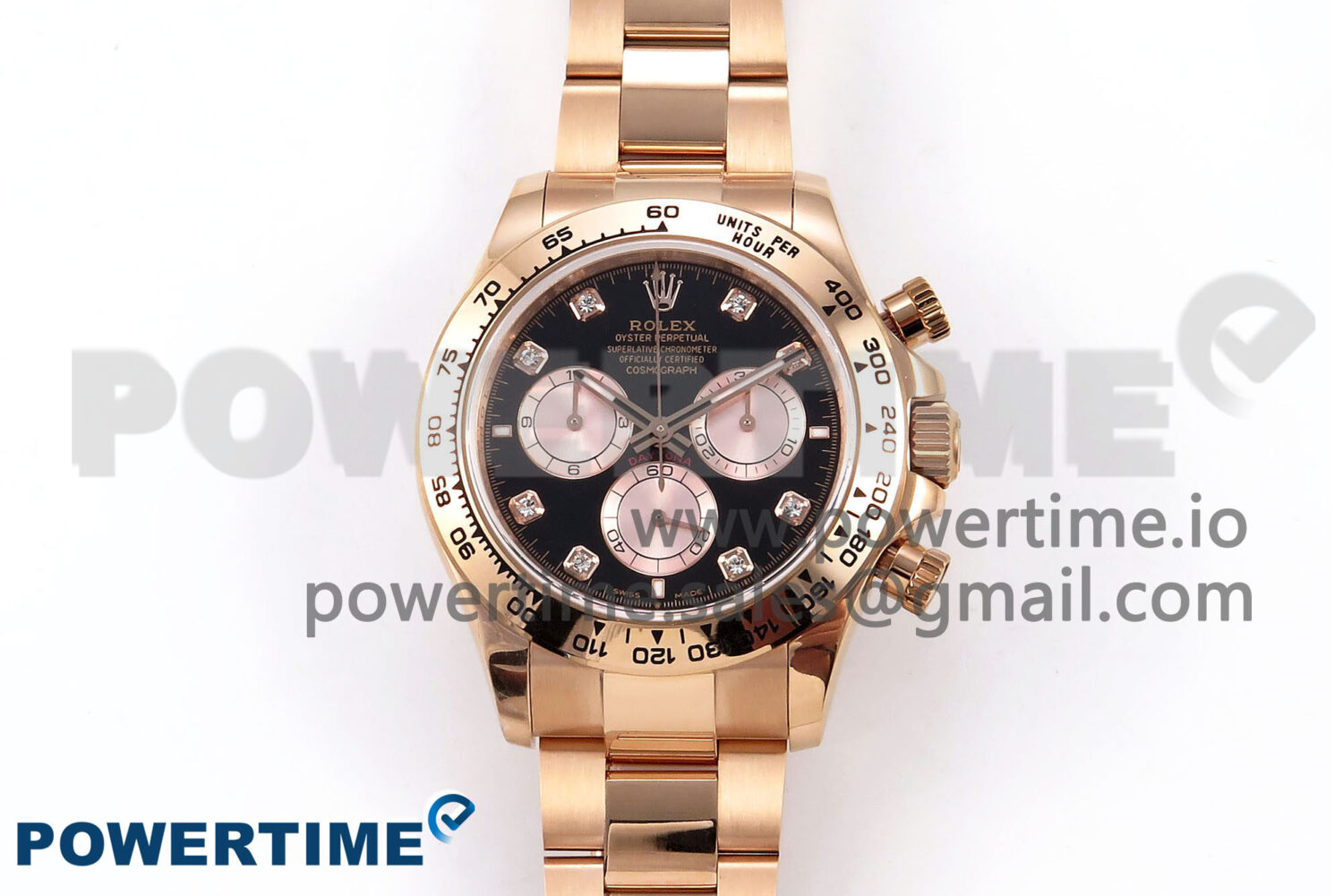 Daytona 126505 QF 1:1 Best Edition Black/RG Diamonds Dial on RG Braclet SH4131 V6 (Gain Weight） - Image 1