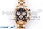 Daytona 126505 QF 1:1 Best Edition Black/RG Diamonds Dial on RG Braclet SH4131 V6 (Gain Weight）