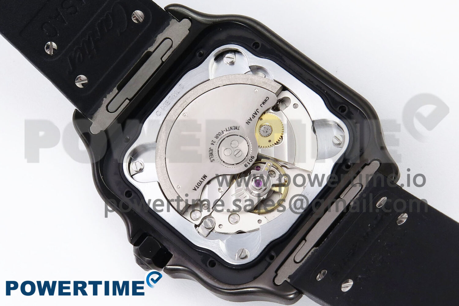 Santos de Cartier 40mm BVF 1:1 Best Edition Black Dial on Black Rubber Strap MIYOTA 9015 - Image 9