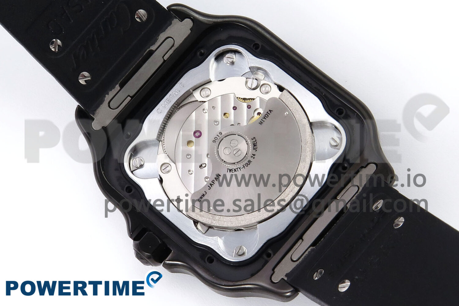 Santos de Cartier 40mm BVF 1:1 Best Edition Black Dial on Black Rubber Strap MIYOTA 9015 - Image 10