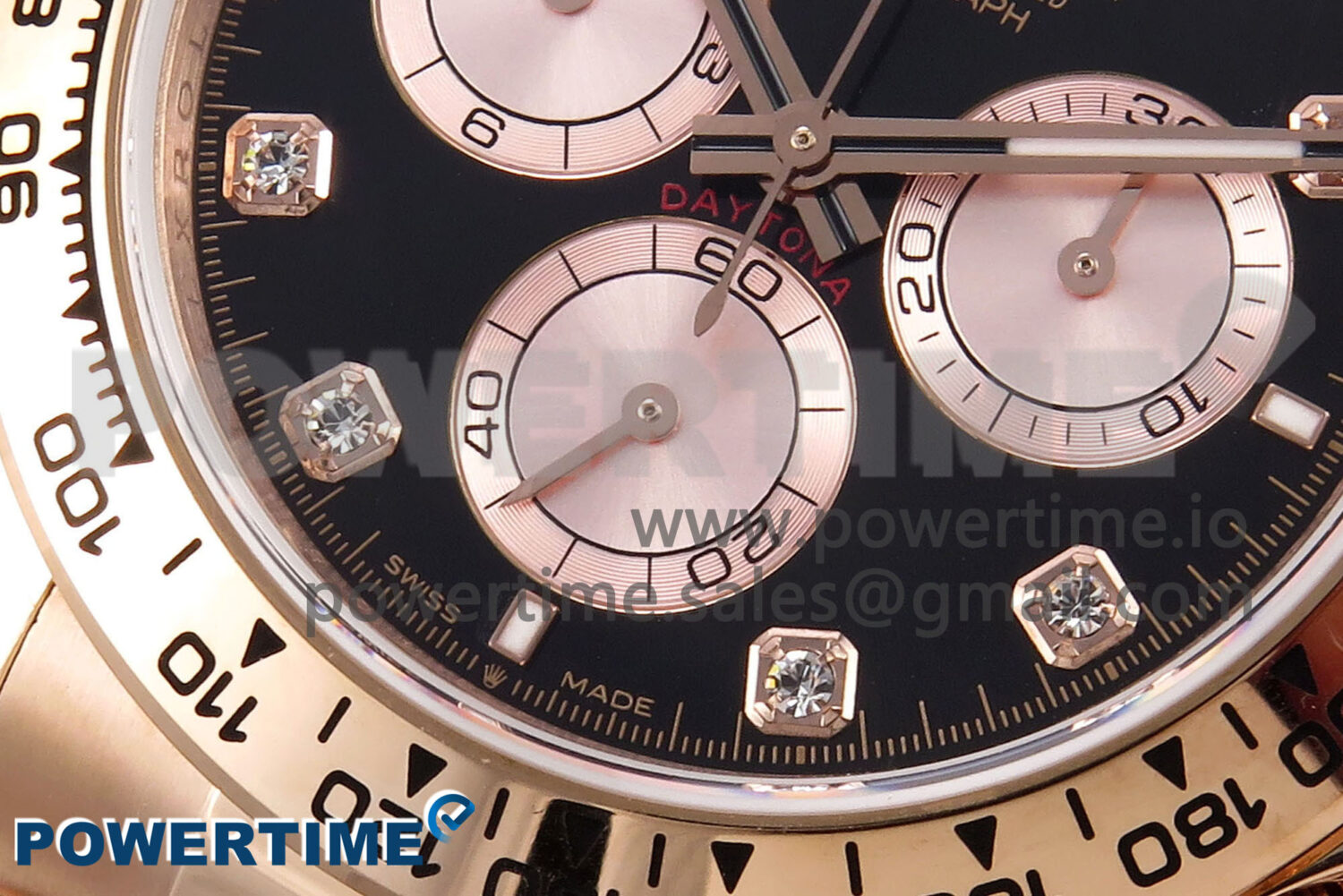 Daytona 126505 QF 1:1 Best Edition Black/RG Diamonds Dial on RG Braclet SH4131 V6 (Gain Weight） - Image 5