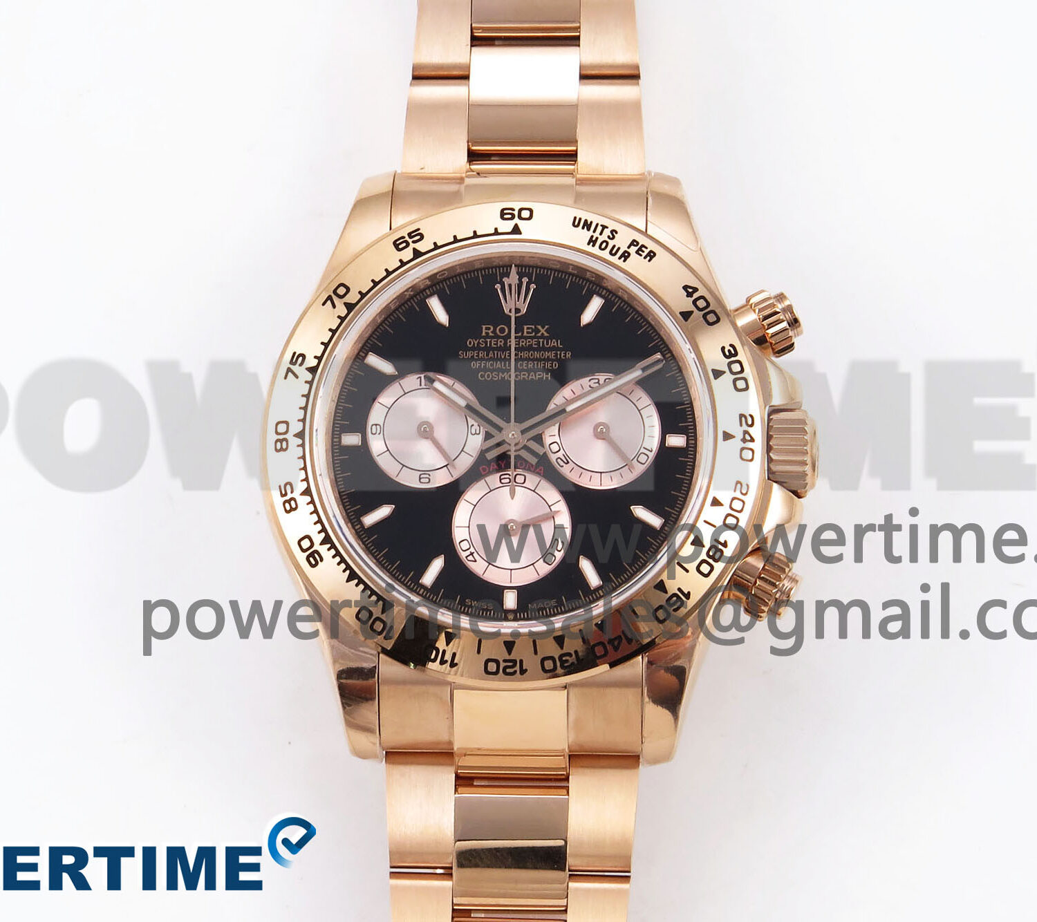 Daytona 126505 QF 1:1 Best Edition Black/RG Dial on RG Braclet SH4131 V6 (Gain Weight）