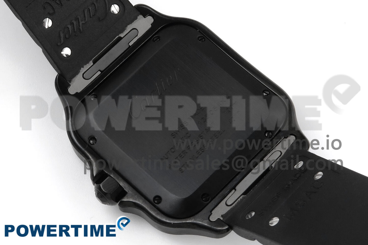 Santos de Cartier 40mm BVF 1:1 Best Edition Black Dial on Black Rubber Strap MIYOTA 9015 - Image 8