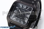 Santos de Cartier 40mm BVF 1:1 Best Edition Black Dial on Black Rubber Strap MIYOTA 9015 - Image 2