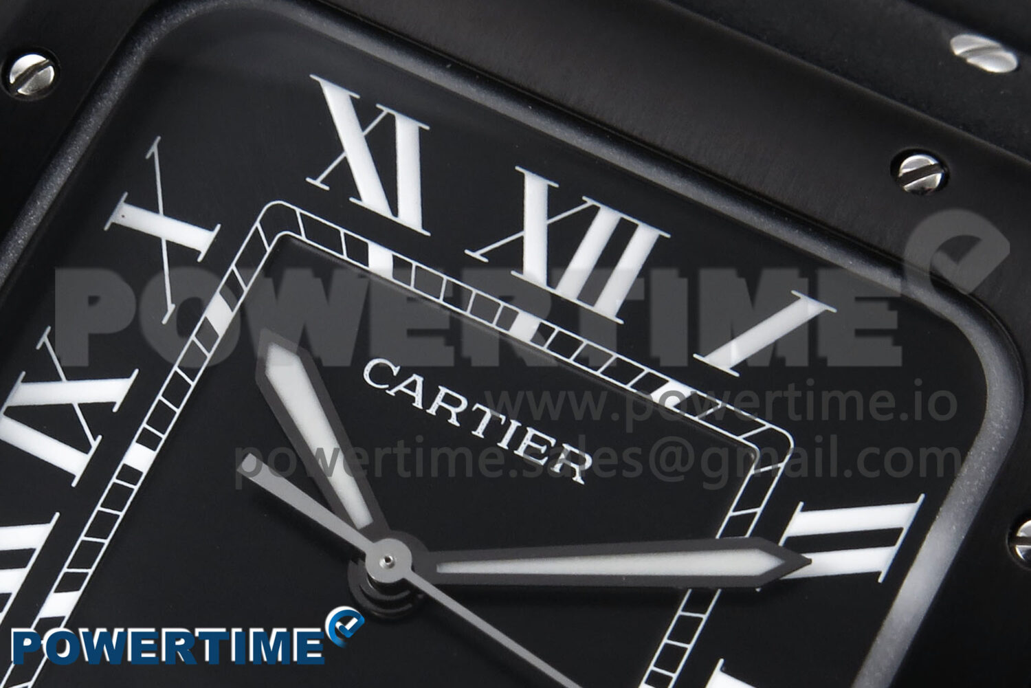 Santos de Cartier 40mm BVF 1:1 Best Edition Black Dial on Black Rubber Strap MIYOTA 9015 - Image 4