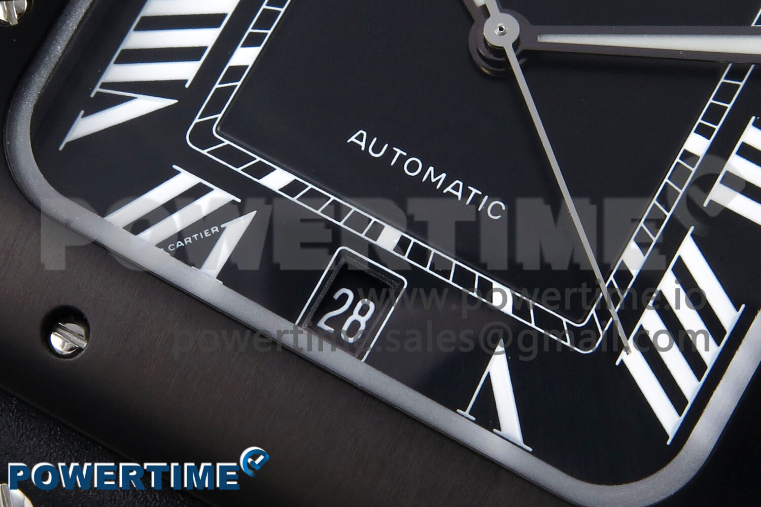 Santos de Cartier 40mm BVF 1:1 Best Edition Black Dial on Black Rubber Strap MIYOTA 9015 - Image 5