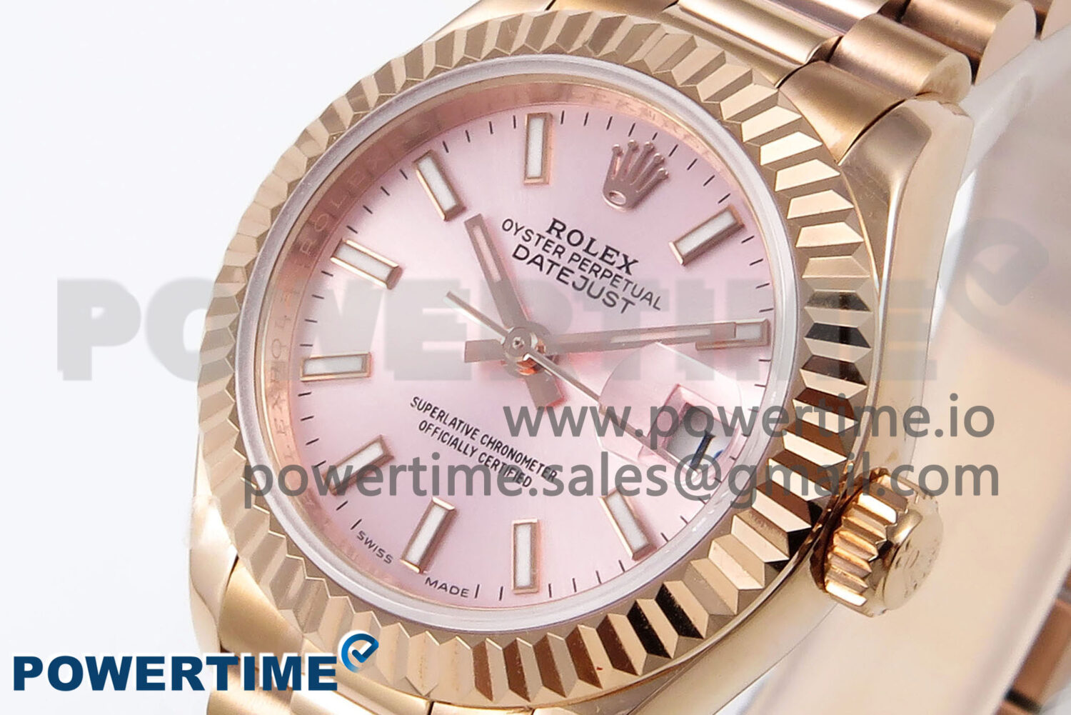 DateJust 28 RG GMF 1:1 Best Edition Pink Dial on RG President Bracelet A2671 - Image 3
