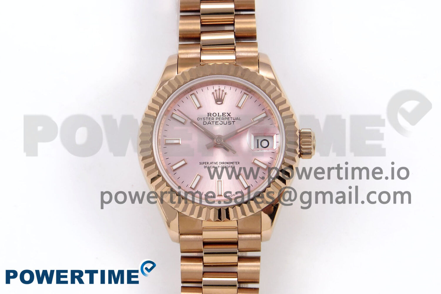 DateJust 28 RG GMF 1:1 Best Edition Pink Dial on RG President Bracelet A2671 - Image 1
