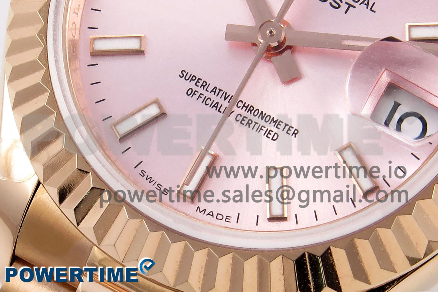 DateJust 28 RG GMF 1:1 Best Edition Pink Dial on RG President Bracelet A2671 - Image 5