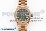 DateJust 28 RG GMF 1:1 Best Edition Green Diamonds Dial on RG President Bracelet A2671