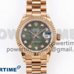 DateJust 28 RG GMF 1:1 Best Edition Green Diamonds Dial on RG President Bracelet A2671