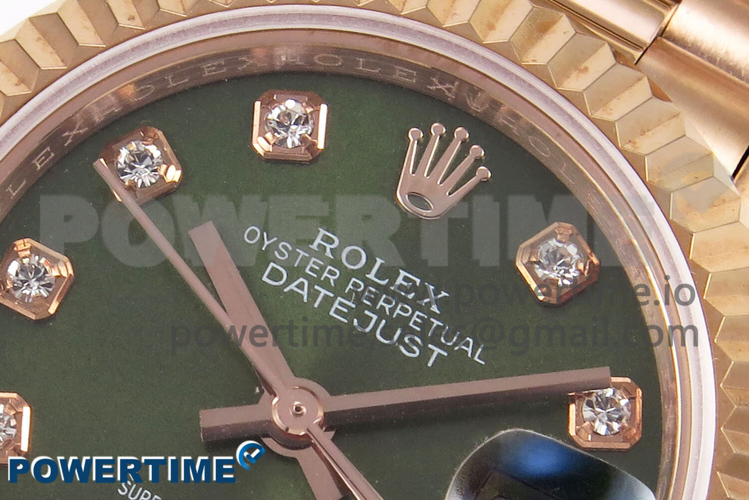 DateJust 28 RG GMF 1:1 Best Edition Green Diamonds Dial on RG President Bracelet A2671 - Image 4
