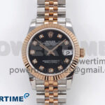 DateJust 31 278271 SS/RG GMF 1:1 Best Edition 904L Steel Black Diamonds Dial on Jubilee Bracelet A2824